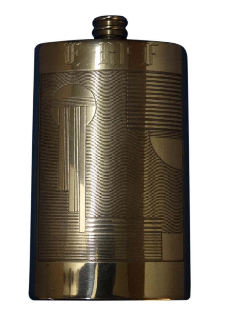 English Polished Pewter Art Deco Flask (1 of 3)