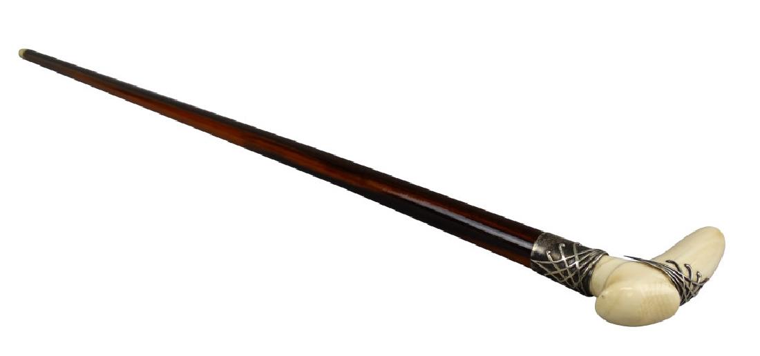 Antique Sterling Mounted Handle Walking Stick (1 of 7)