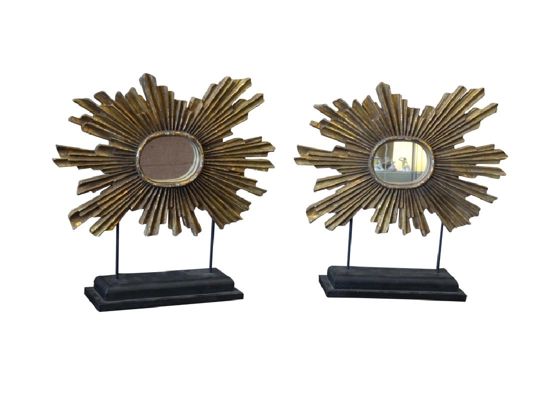Pair of Sun Burst Framed Mirrors (1 of 2)