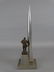 Soviet Space Race Age Rocket & Inventor Sculpture