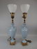 Pair of Blue Porcelain & Brass Lamps