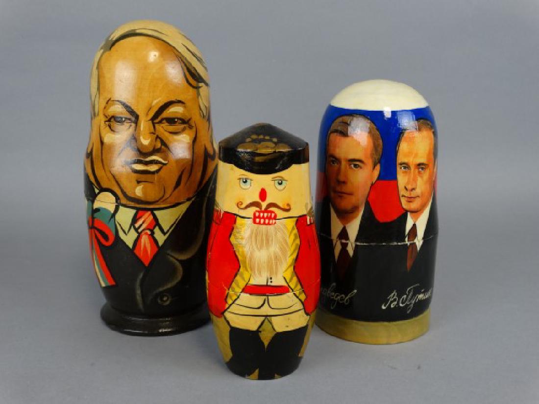 Group of 3 Hand-Painted Russian Nesting Dolls (1 of 2)