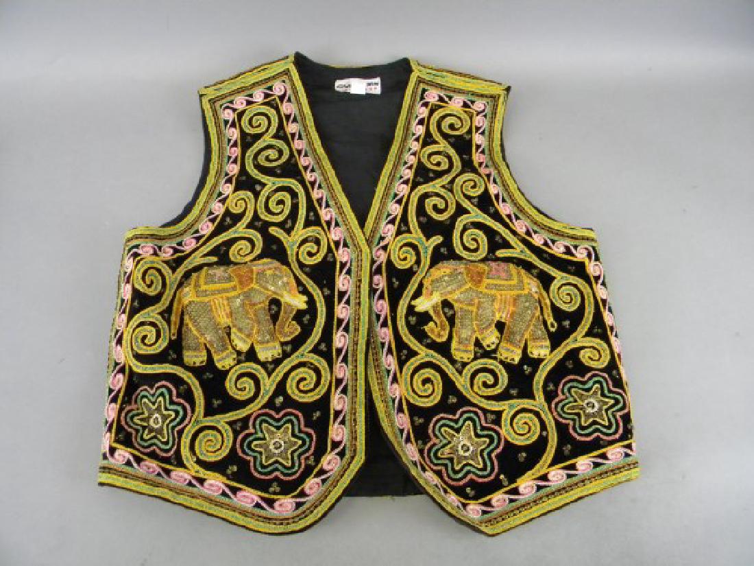 Middle Eastern Embroidered Vest - Elephants (1 of 5)