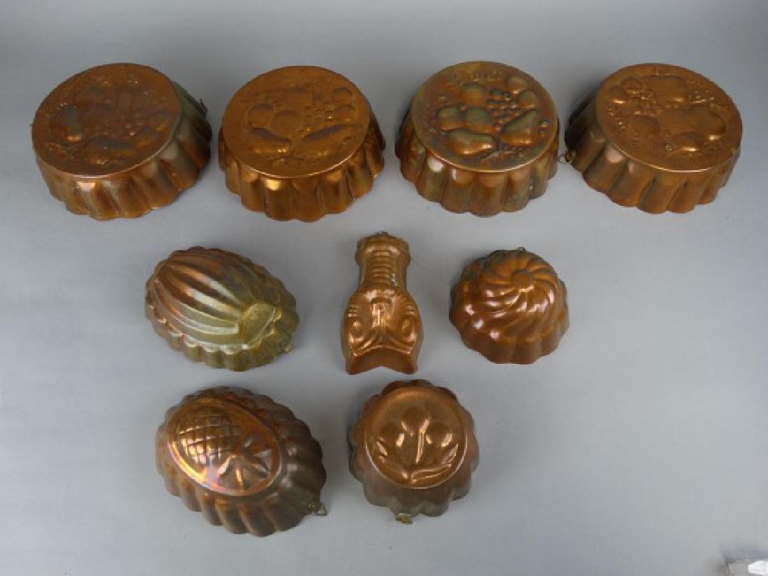 Group of Vintage Copper Jell-O Molds (1 of 2)