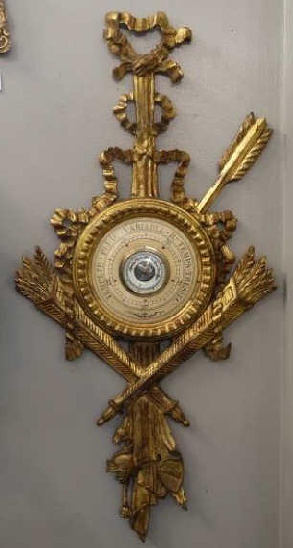Italian Gilt Wood Barometer (1 of 4)