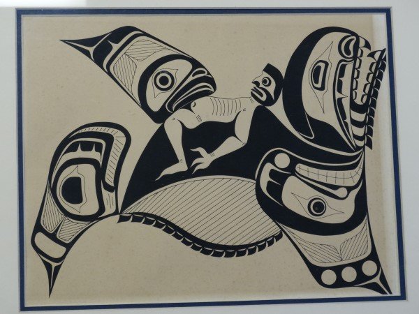 Inuit Art: Inuit Art Size : 20.5" x 16.5" frame.