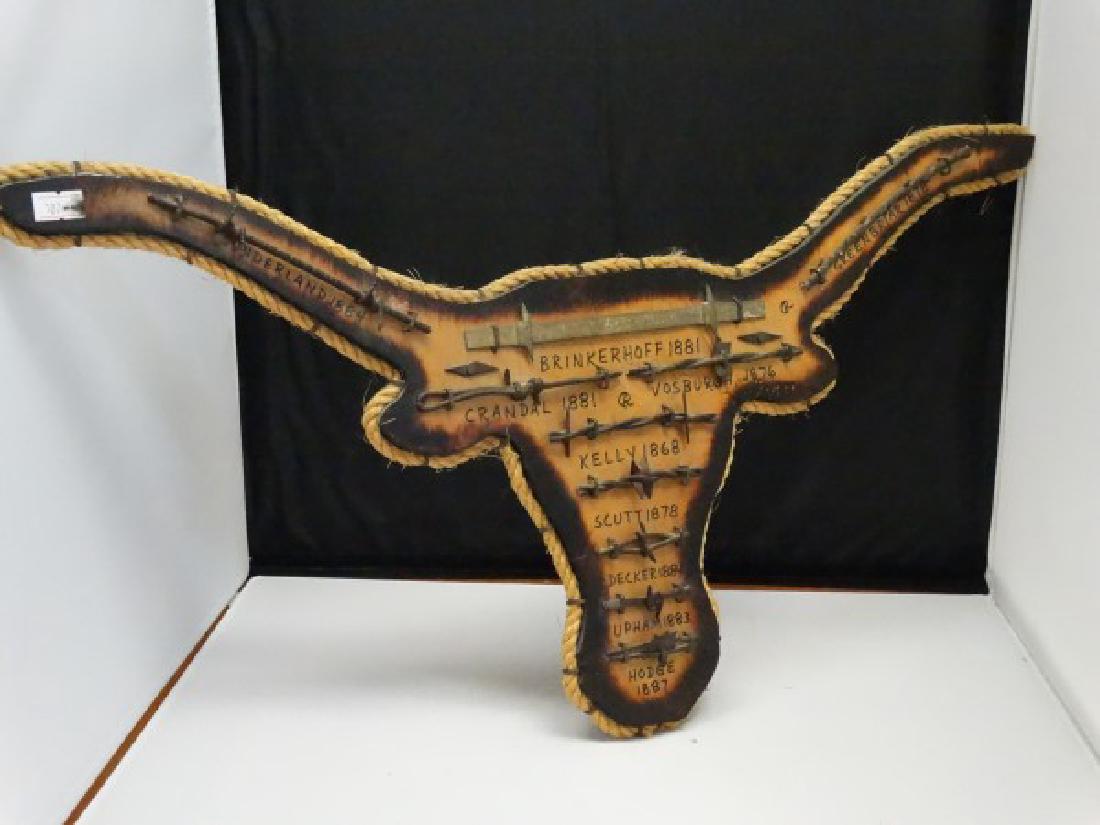 Longhorn Themed Barbed Wire Display (1 of 2)