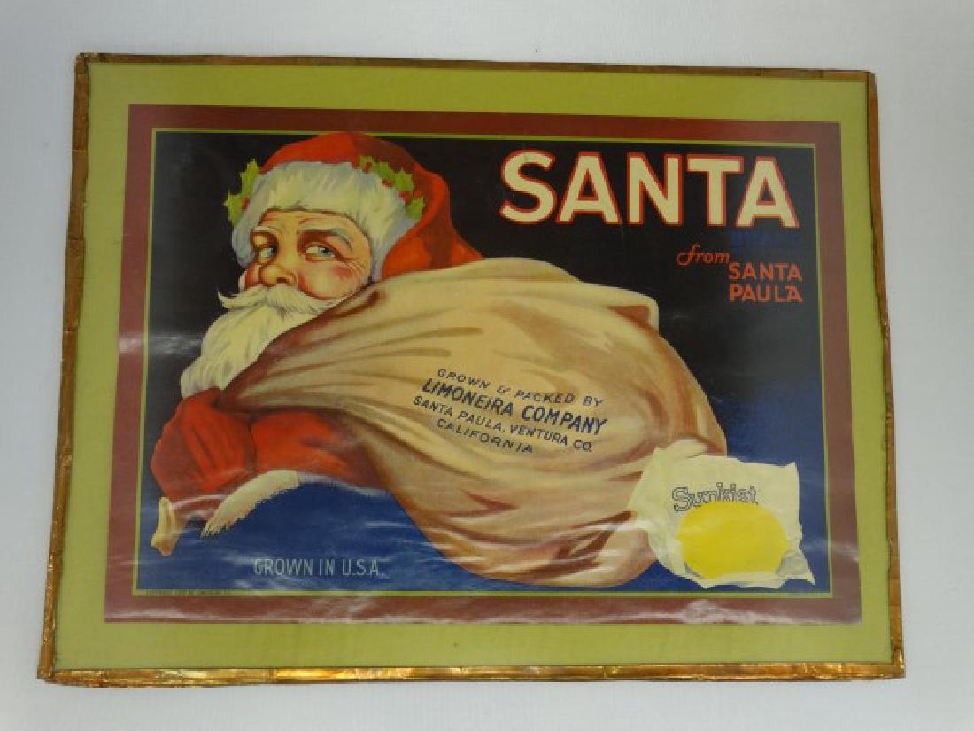 Original Fruit Crate Label - Santa Sunkist Lemons (1 of 1)