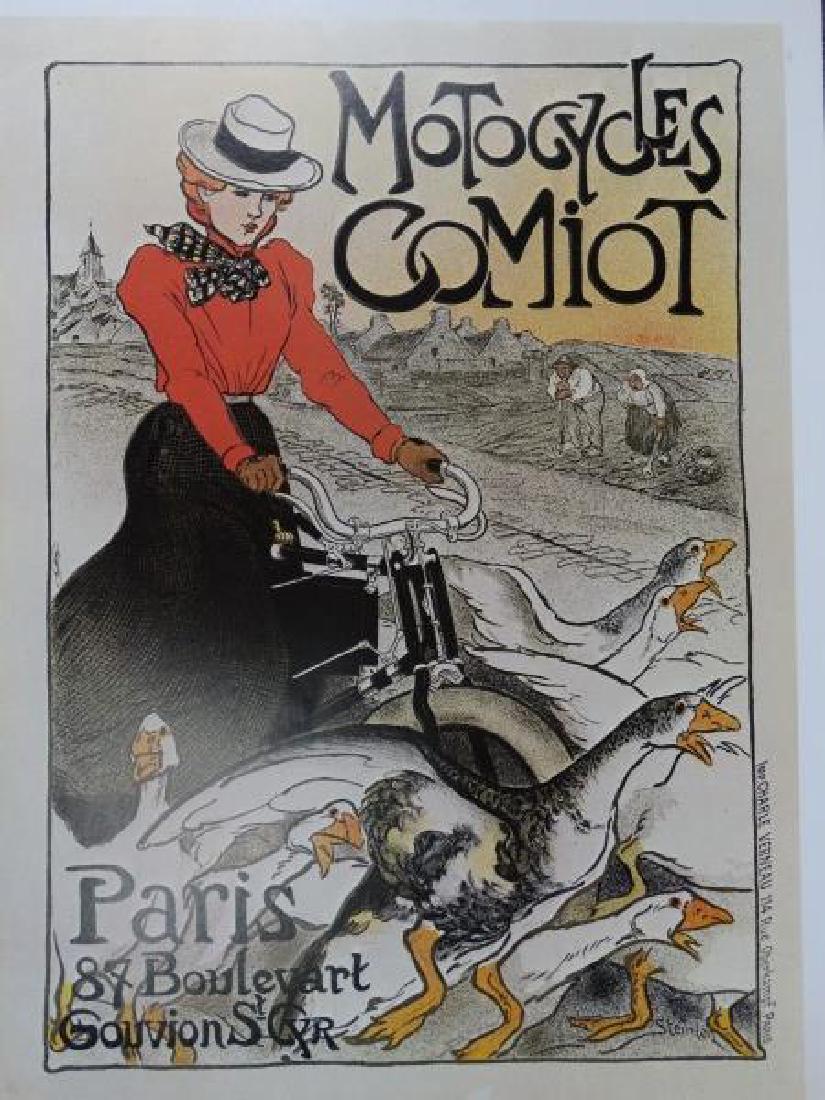 THEOPHILE ALEXANDRE STEINLEN - Vintage Print: THEOPHILE ALEXANDRE STEINLEN - "Motorcycles Comiot", Vintage Print Size : 18" x 25"