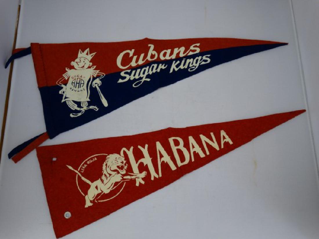 Lot of 2 Vintage Cuban Baseball Pennants (1 of 3)