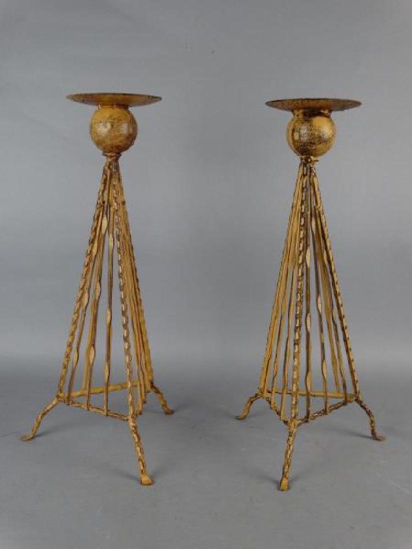 Pair of Decorative Metal Candlesticks (1 of 1)