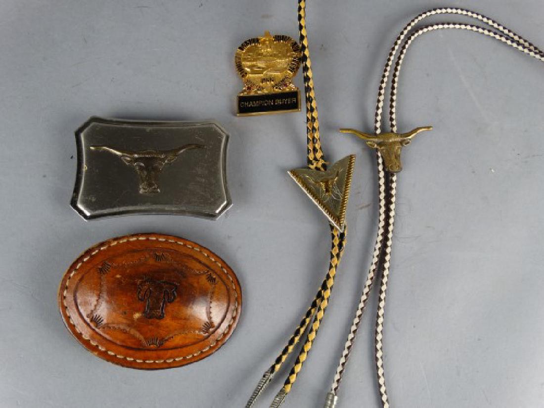 5 Pc. Western Lot, Bolo Ties, Buckles & Badge (1 of 3)