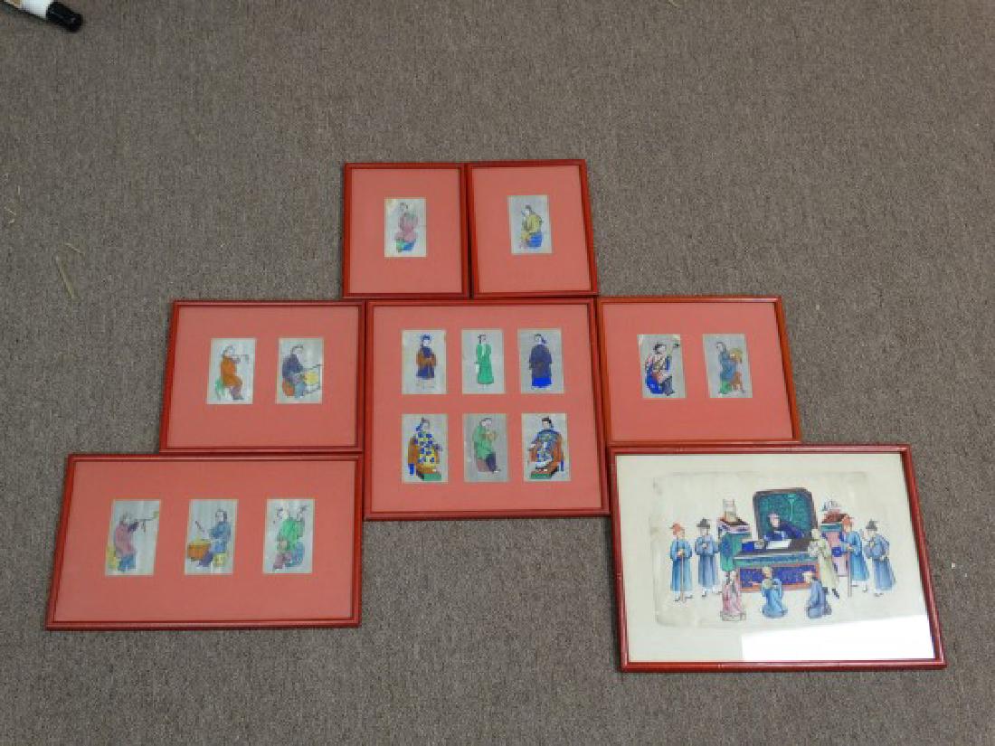 Lot of 7 Chinese Paintings on Rice Paper (1 of 5)