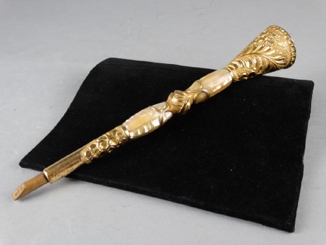 10k Gold & M.O.P. Victorian Parasol Handle (1 of 6)
