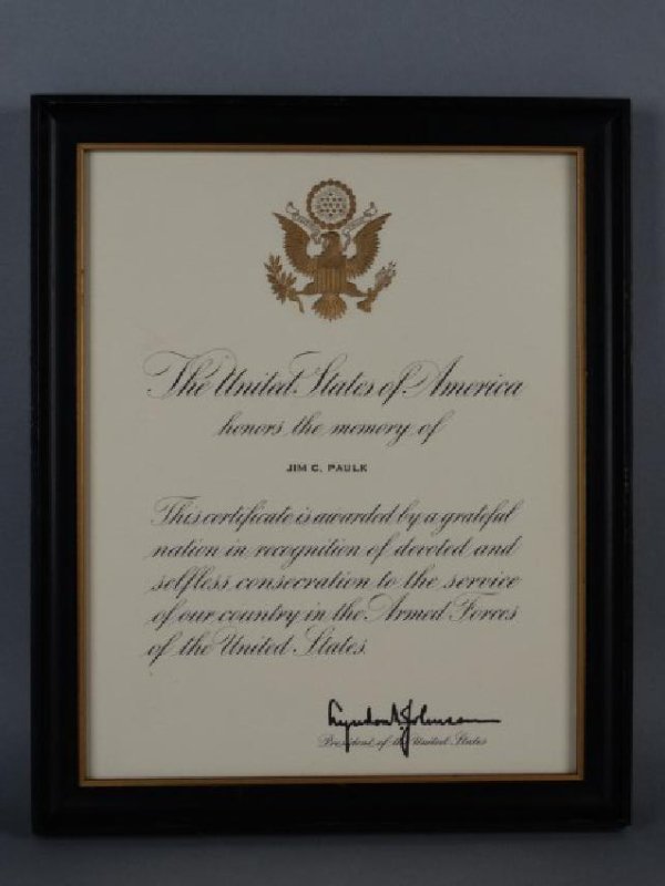 LYNDON BAINES JOHNSON - Autographed Document (1 of 3)