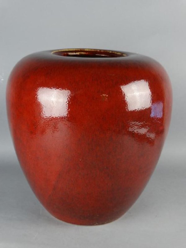 Large Red Glazed Chinese Jar (1 of 4)
