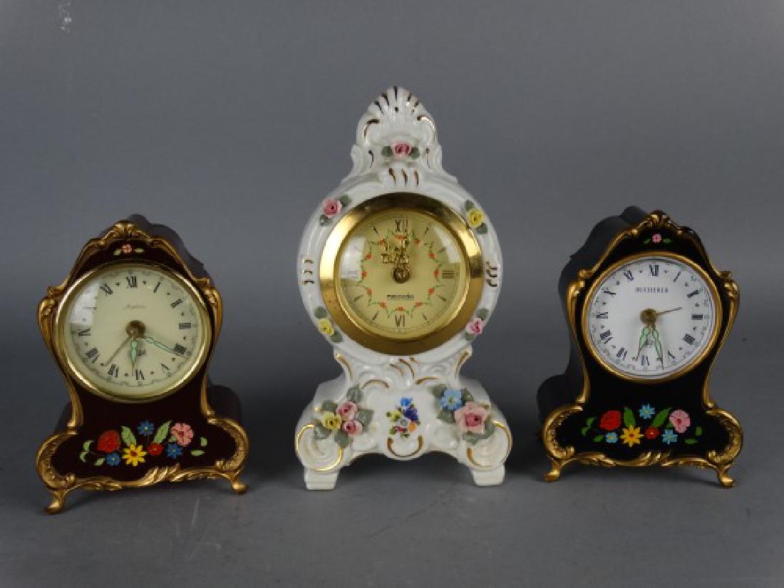 Group of 3 Small Rococo Style Clocks (1 of 3)