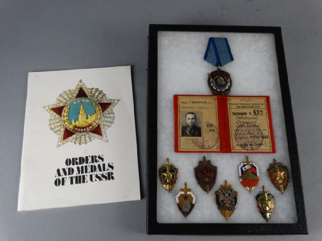 Collection of Russian Soviet Medals in Shadowbox (1 of 7)