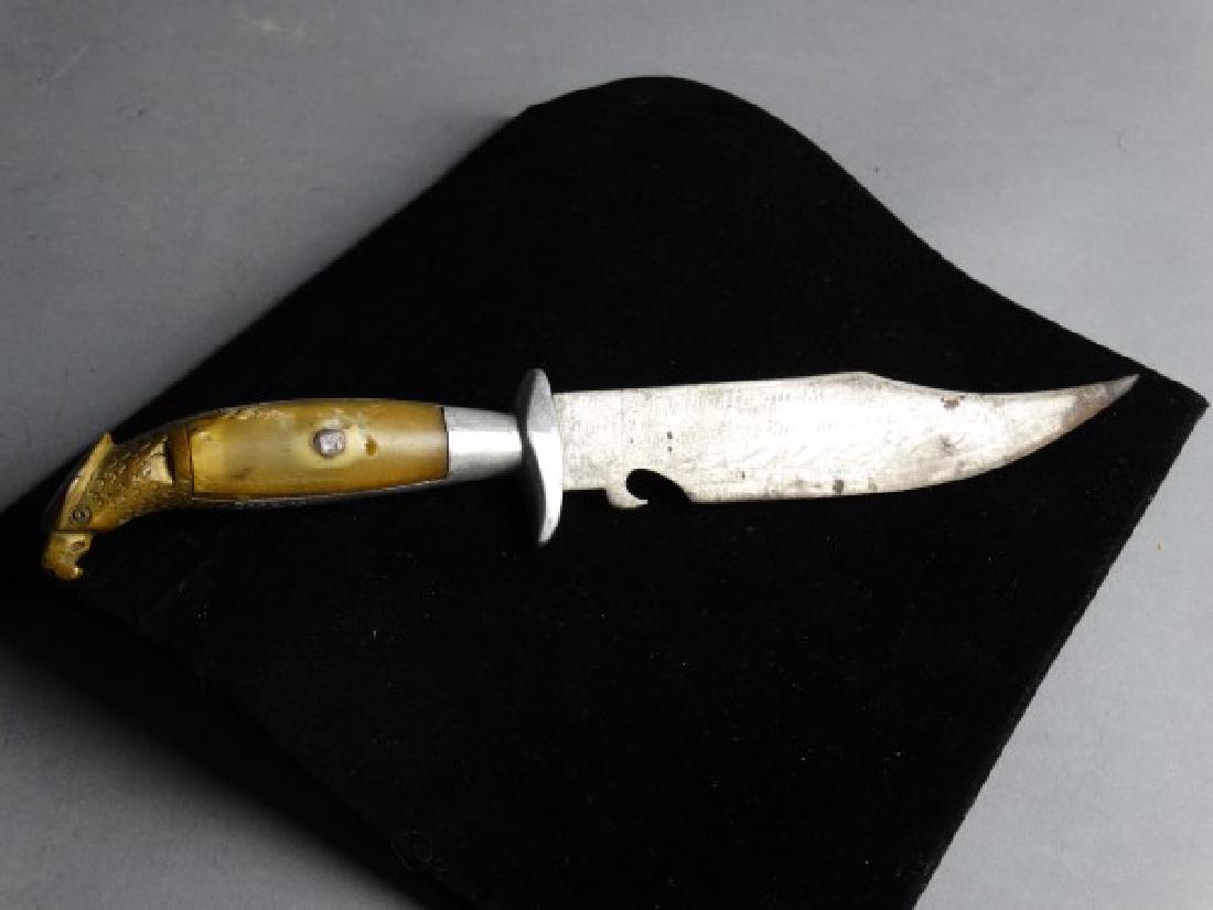 Antique Brass Eagle & Horn Handled Knife (1 of 4)