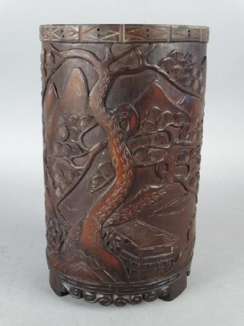 Carved Bamboo Brush Holder (1 of 6)