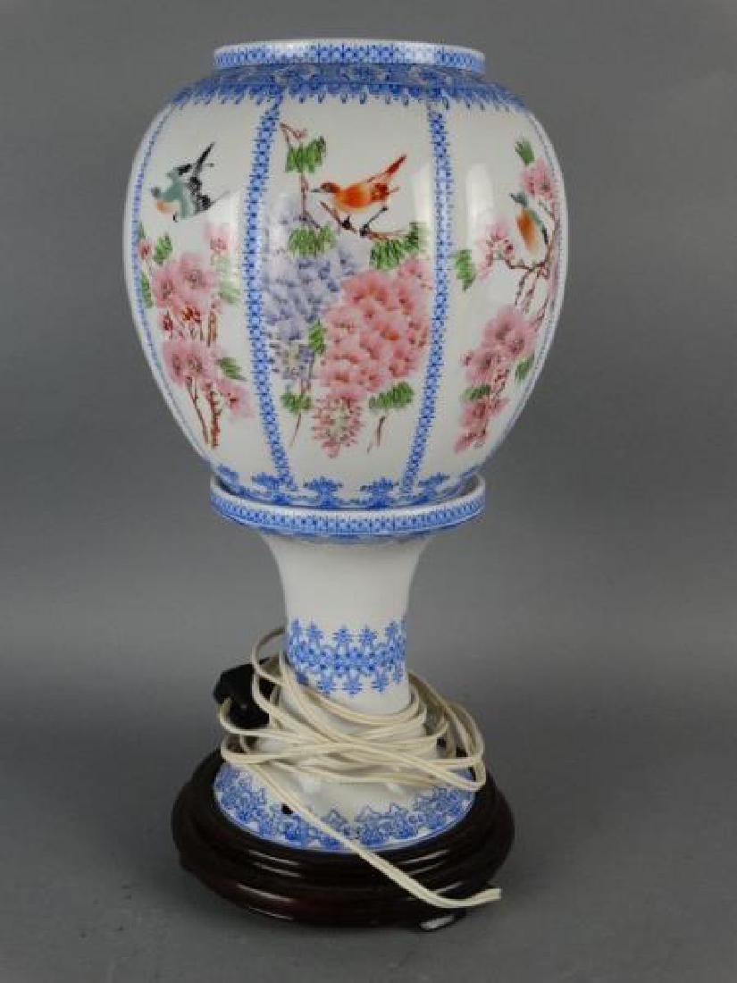 Chinese Eggshell Porcelain Footed Lamp (1 of 6)