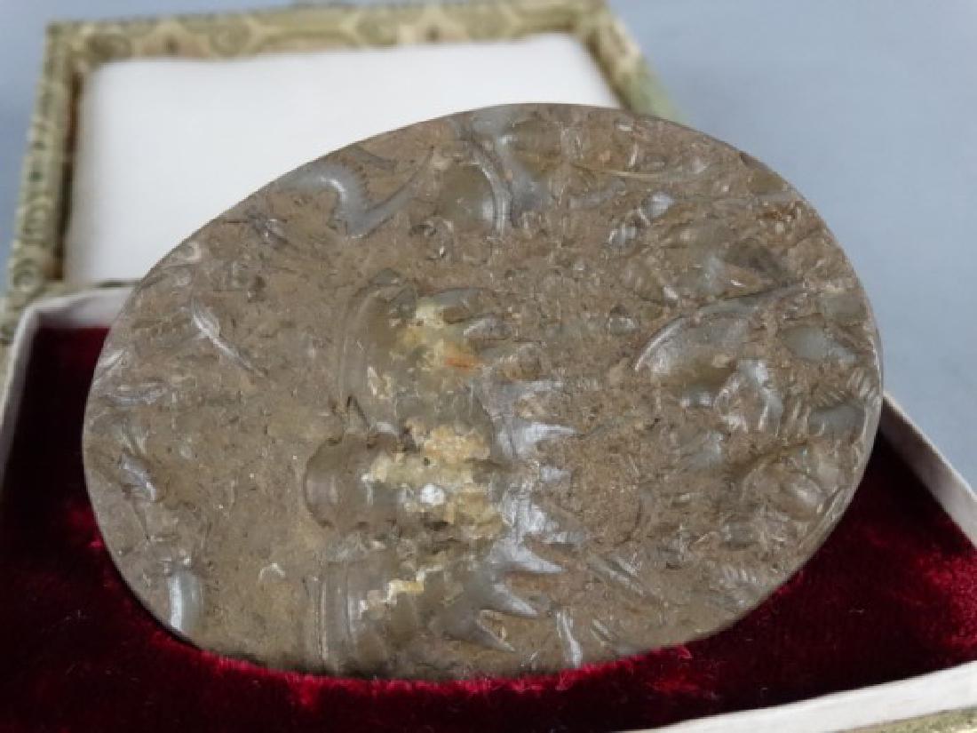 Carved Stone Scroll Weight - Fossil (1 of 3)