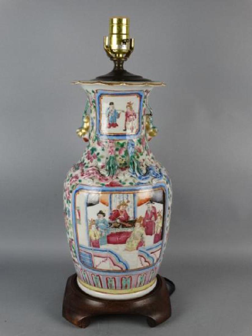 Antique Rose Mandarin Vase Lamp (1 of 4)