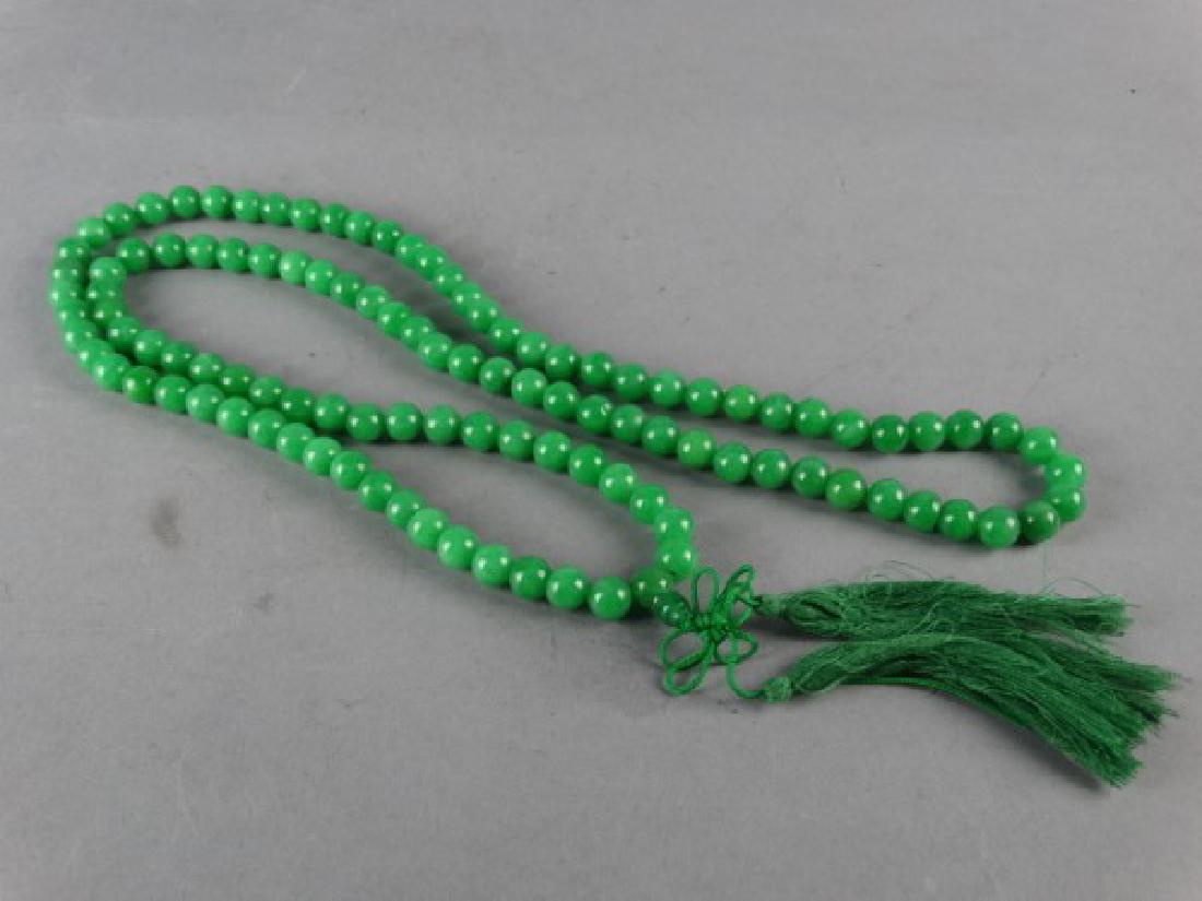 Green Jade Prayer Bead Necklace (1 of 4)
