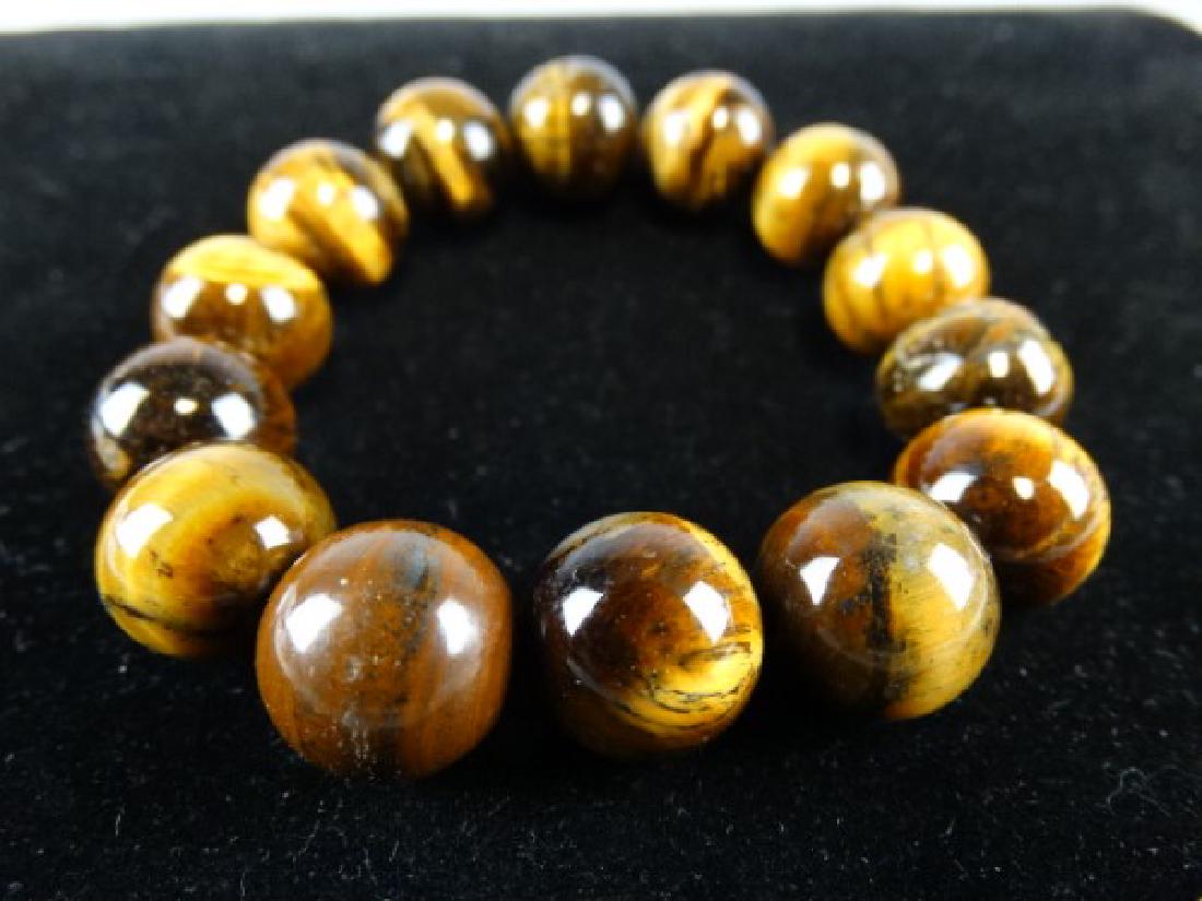 Tigers Eye Stretch Bead Bracelet (1 of 1)