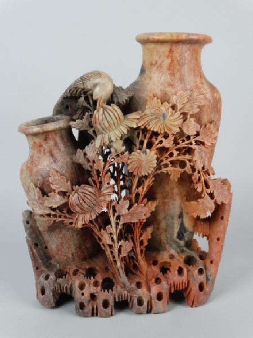 Large Intricate Soapstone Carving