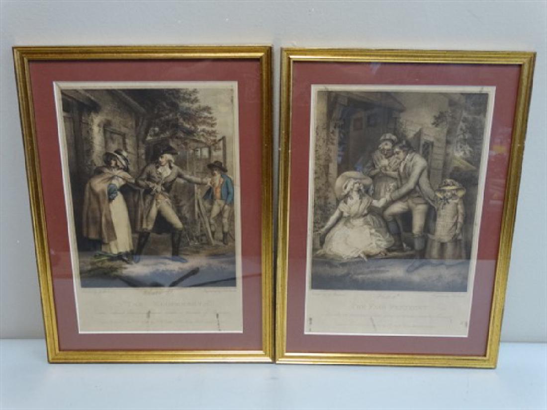Pair of Antique J.R.SMITH Framed Engravings: Pair of Antique JOHN RAPHAEL SMITH Framed Engravings, titled "The Fair Pentinent" & " The Elopement". Size : 12.5" x 17" frame.