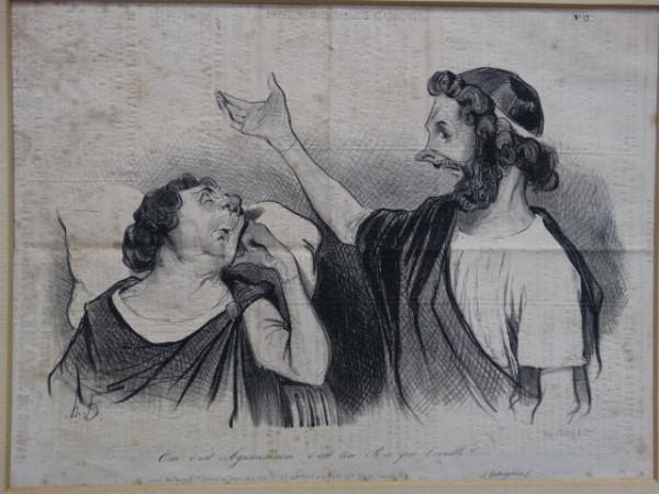 HONORE DAUMIER - French Lithograph: HONORE DAUMIER - French Lithograph, Physionomies Tragico Classiques" from Le Charivari