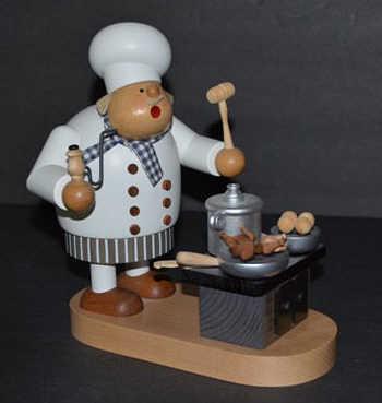 Willi Geck Chef Incense Burner: 8" H 7 1/4" L 5 1/4" W