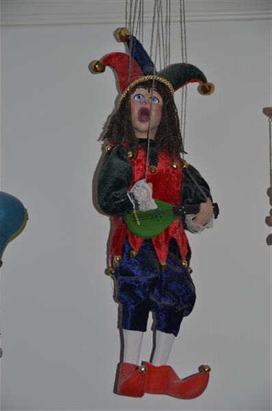 Jester Marionette - Prague, Czech Republic: 24"H Hand Feet & Face Are Wood