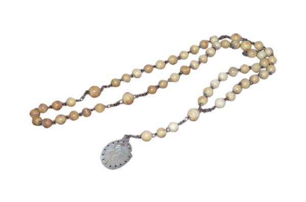 Antique Rosary w/ Mother-of-Pearl & Bone: PROVENANCE: Property from the private estate collection of a Peruvian gentleman; Houston, Texas.