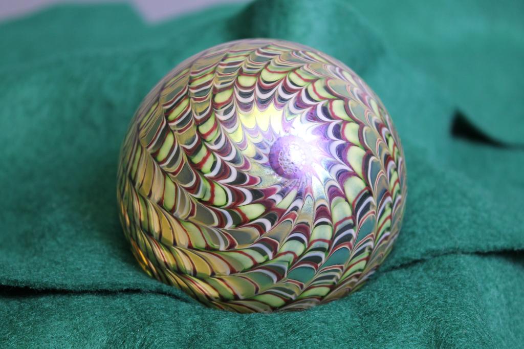 Orient & Flume Paperweight - 1979: 2 7/8" H x 3 1/8" Dia.