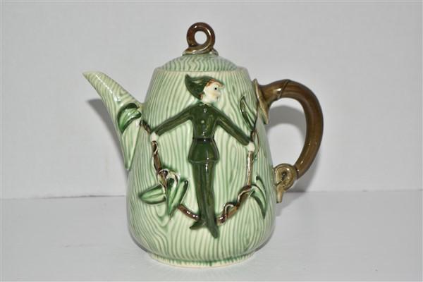 Collectable Peter Pan Ceramic Teapot: 7" H