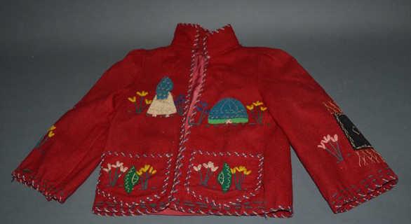 Vintage Handsewn Mexcian Jacket: Wear consistent with age with some light staining.
