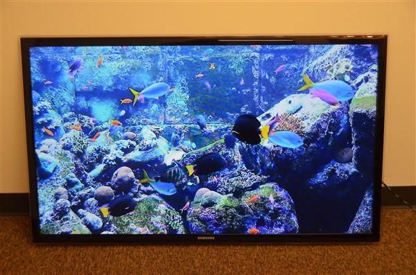 Samsung 55" Ultra Thin Flatscreen Television: w/ remote and flat mounting bracket.