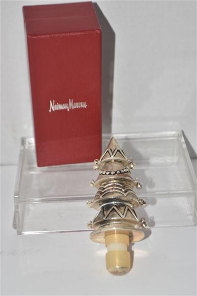 Neiman Marcus Christmas Tree Bottle Stopper: 4 1/2" H In Red Box