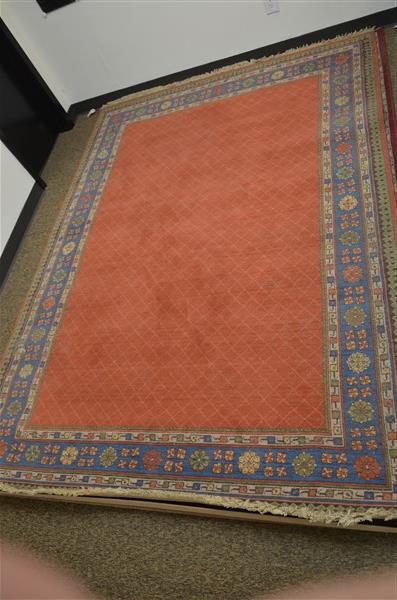 Contemporary Area Rug: 9'5" x 6'6" Has some loss as shown