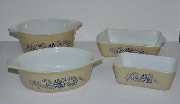 4 Pc. Pyrex Homestead Casserole Dishes: #19, 30, 5 & 28