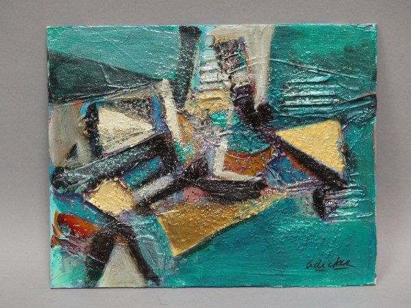 DAVID ADICKES - "Untitled" Acrylic on Panel: Size : 8" x 10" art.