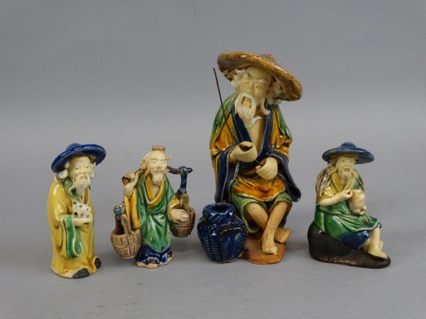 Lot of 4 19c. Chinese Mud Men (1 of 4)