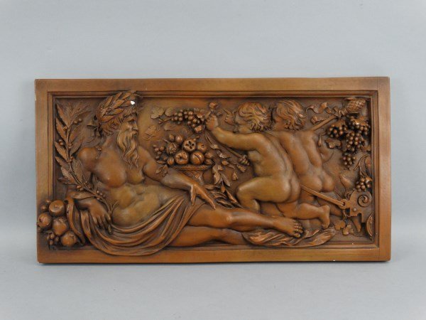 Heavy Plaster Plaque - Bacchus with Attendants: Heavy Plaster Plaque - Bacchus with Attendants Adapted from a famous carved relief at The Biltmore Estate. Size : 21.5" x 11.25"