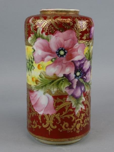 Large Handpainted Nippon Vase: Large Handpainted Nippon Vase Beautiful handpainted and gilt Nippon vase. Size : 11.75" T