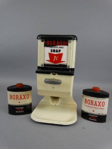 Vintage Boraxo Soap Dispenser & Old Tins (1 of 6)