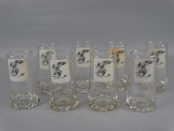 Lot of 8 BC Comic Strip Glasses: Lot of 8 BC Comic Strip Glasses. Size : 5.25" T