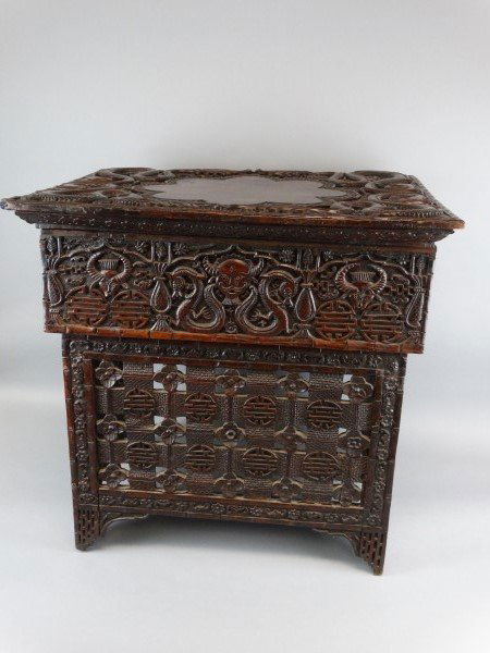 Antique Chinese Carved Hardwood Scribes Desk (1 of 10)