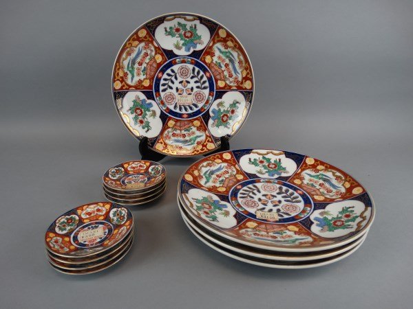 Lot of 12 Japanese Imari Plates (1 of 6)